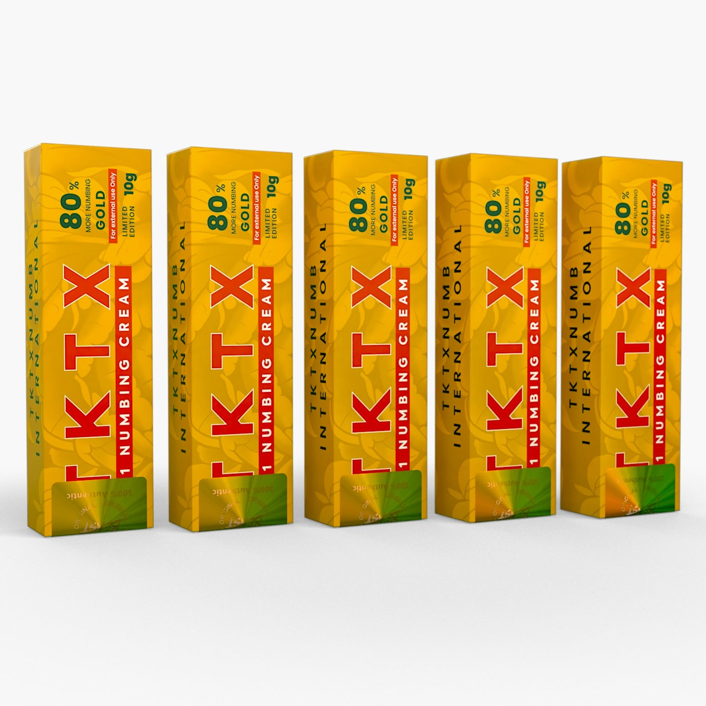TKTX Numbing Cream Gold 80% | (5 Packs) Long Lasting 4-6 Hours