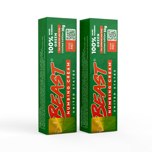 2 Packs BEAST Numbing Cream Green 100% More Numbing