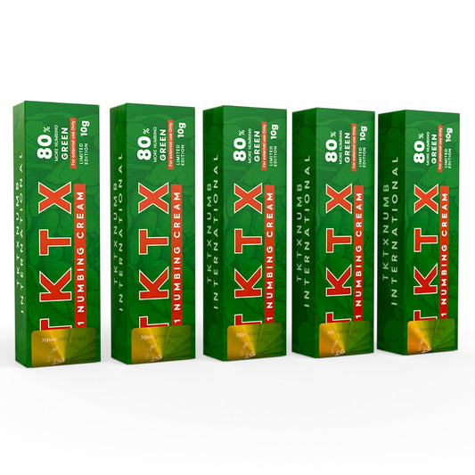 TKTX Numbing Cream Green 80% | (5 Packs) Long Lasting 4-6 Hours